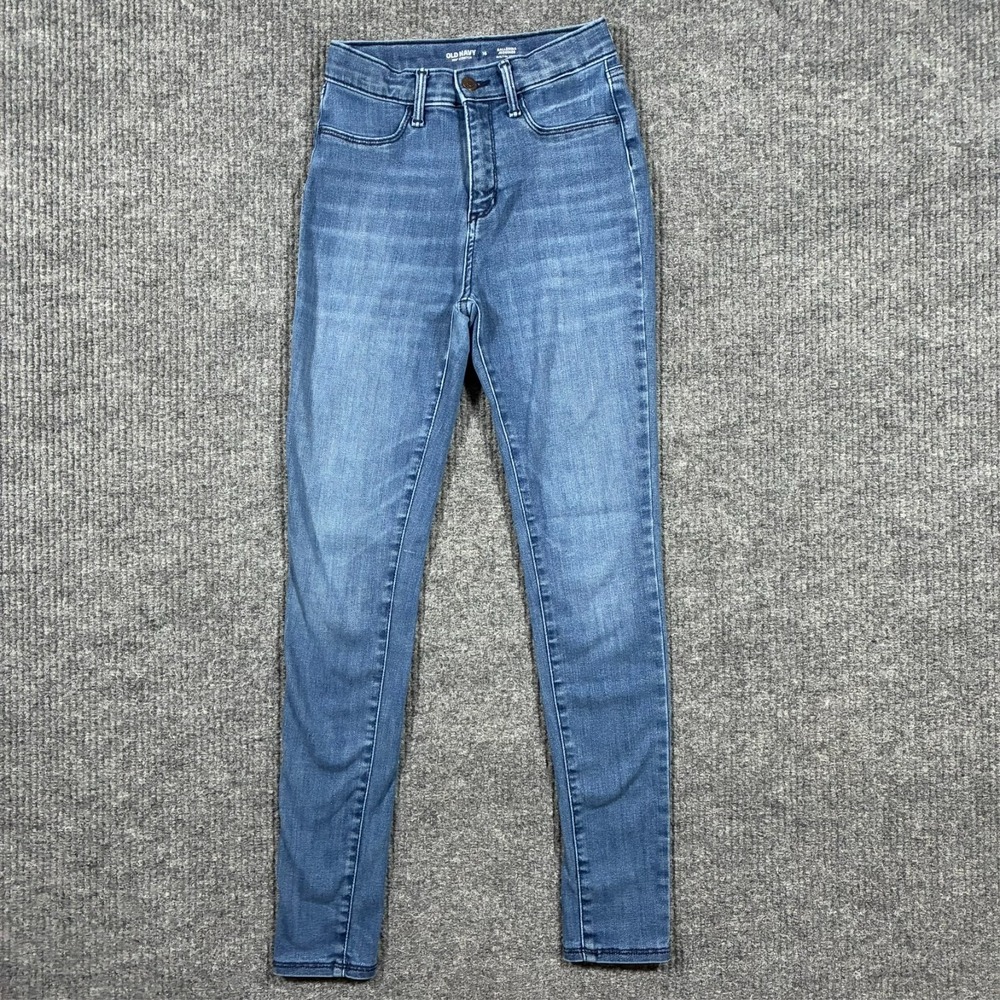 Old Navy 360 Stretch Ballerina Jeggings Girls Size 16‎ Blue Denim Built In Tough